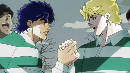 Dio and Jojo playing with one team.webp