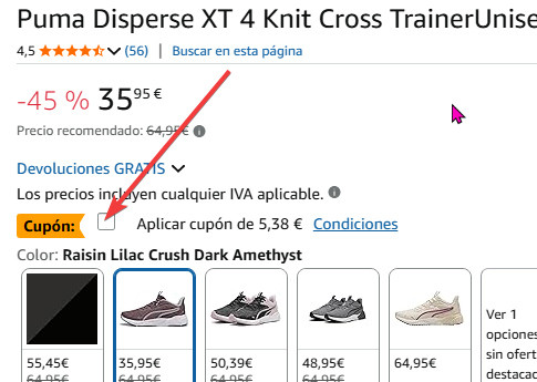 captura de pantalla de ayuda para conseguir la oferta temporal