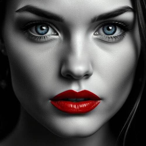 a beautiful woman with blue eyes and red lipstick by karoglan46 dlrnzo9.jpg