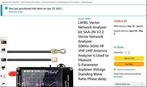 LWWL Vector Network Analyzer kit SAA 2N V2 2 Vector Network Analyzer.png