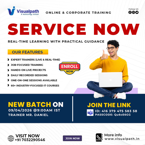 📢 Upcoming ServiceNow New Batch Online. Learn from industry expert Mr. Daniel with Visualpath and build real-world skills 💻
🎯 Join the session now: https://bit.ly/485NqYT
🆔 ID: 416 379 475 583 58 | 🔑 Passcode: Qu6cE6GG
📅 Date: 09 April 2026 | ⏰ Time: 9:00 AM IST
🔹 Enroll Now & Upgrade Your Career!
📞 +91 7032290546
📲WhatsApp: https://wa.me/c/917032290546
🌐Visit: https://www.visualpath.in/servicenow-online-training.html
👉 Blog: https://visualpathblogs.com/category/service-now/