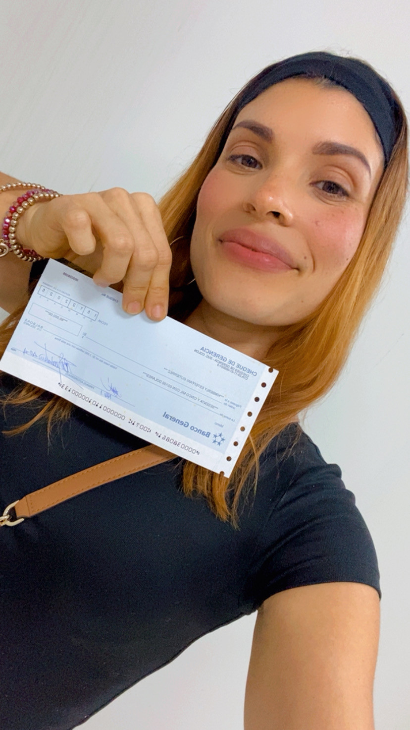 Kimberly Ali cheque $65,000