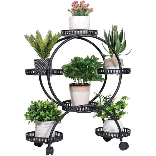 Flower Pot Holder Metal Plant Stand Shelf with 4 Wheel.jpg