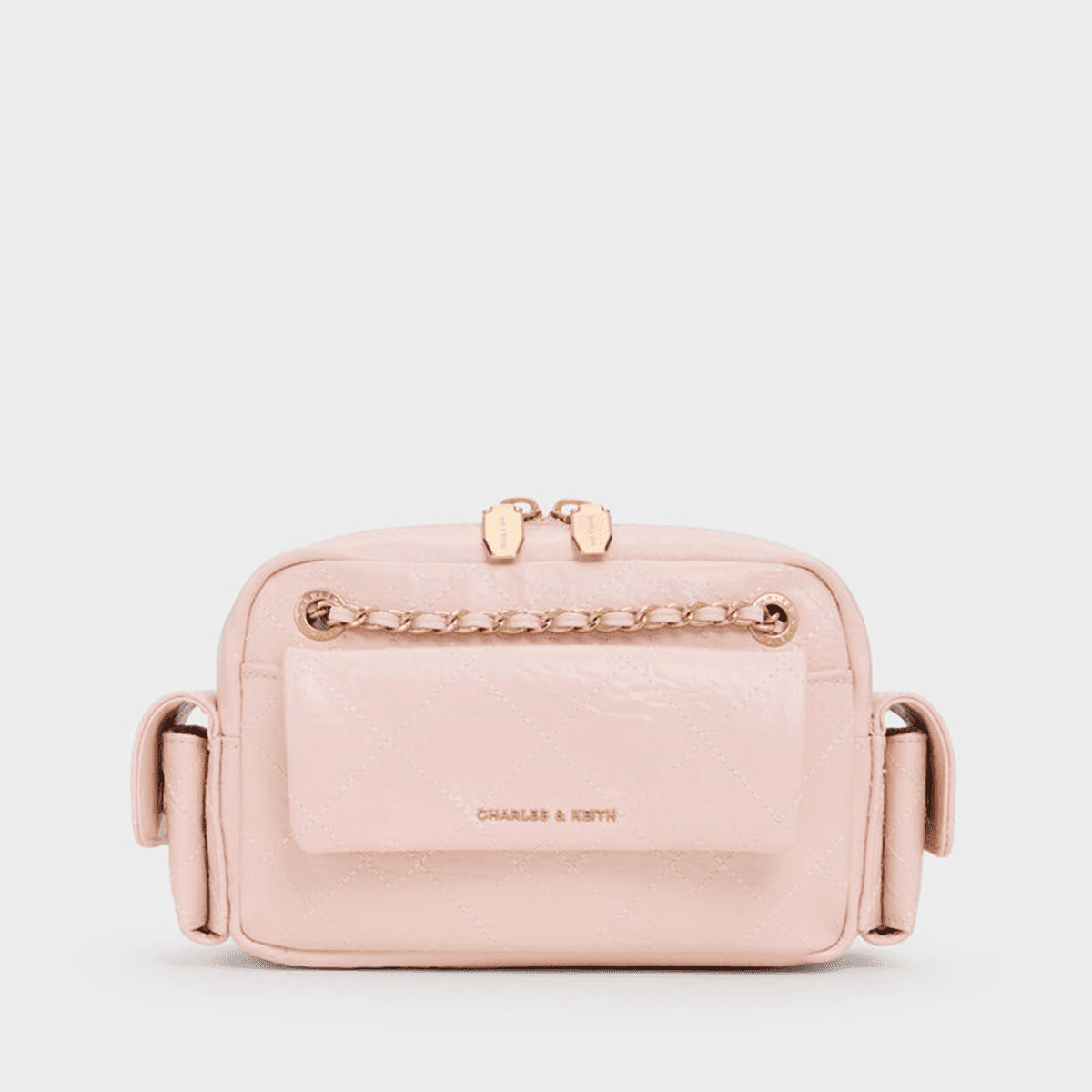 Túi đeo chéo phom chữ nhật Duo Quilted - Màu Hồng
