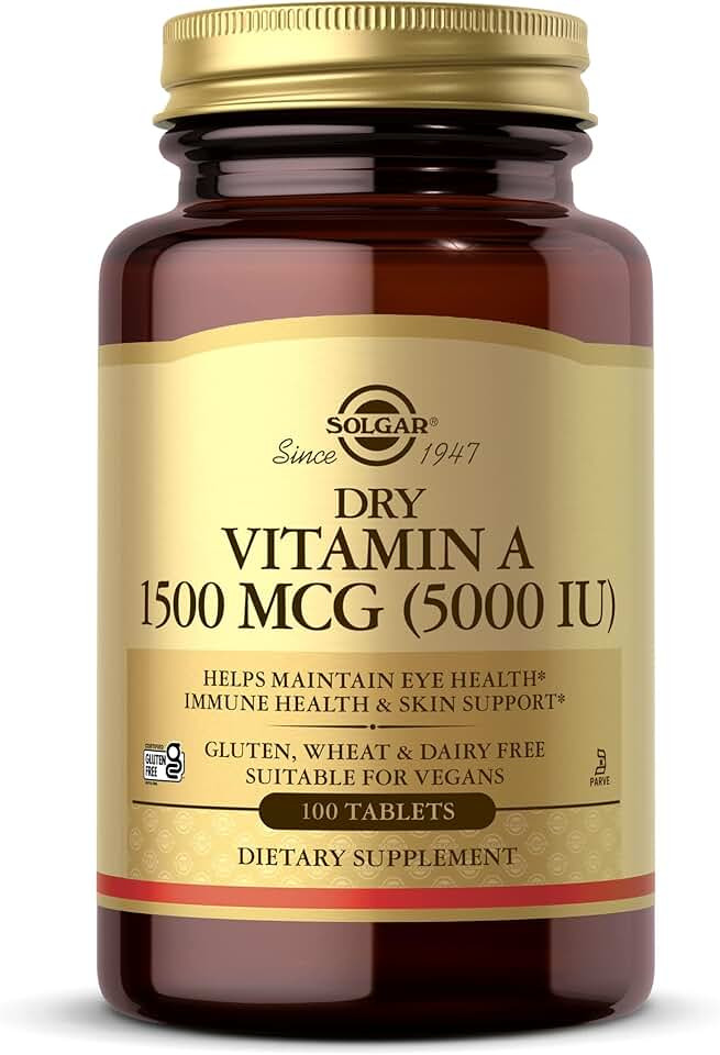 Solgar Dry Vitamin A 1500 mcg (5000 IU), 100 Tablets