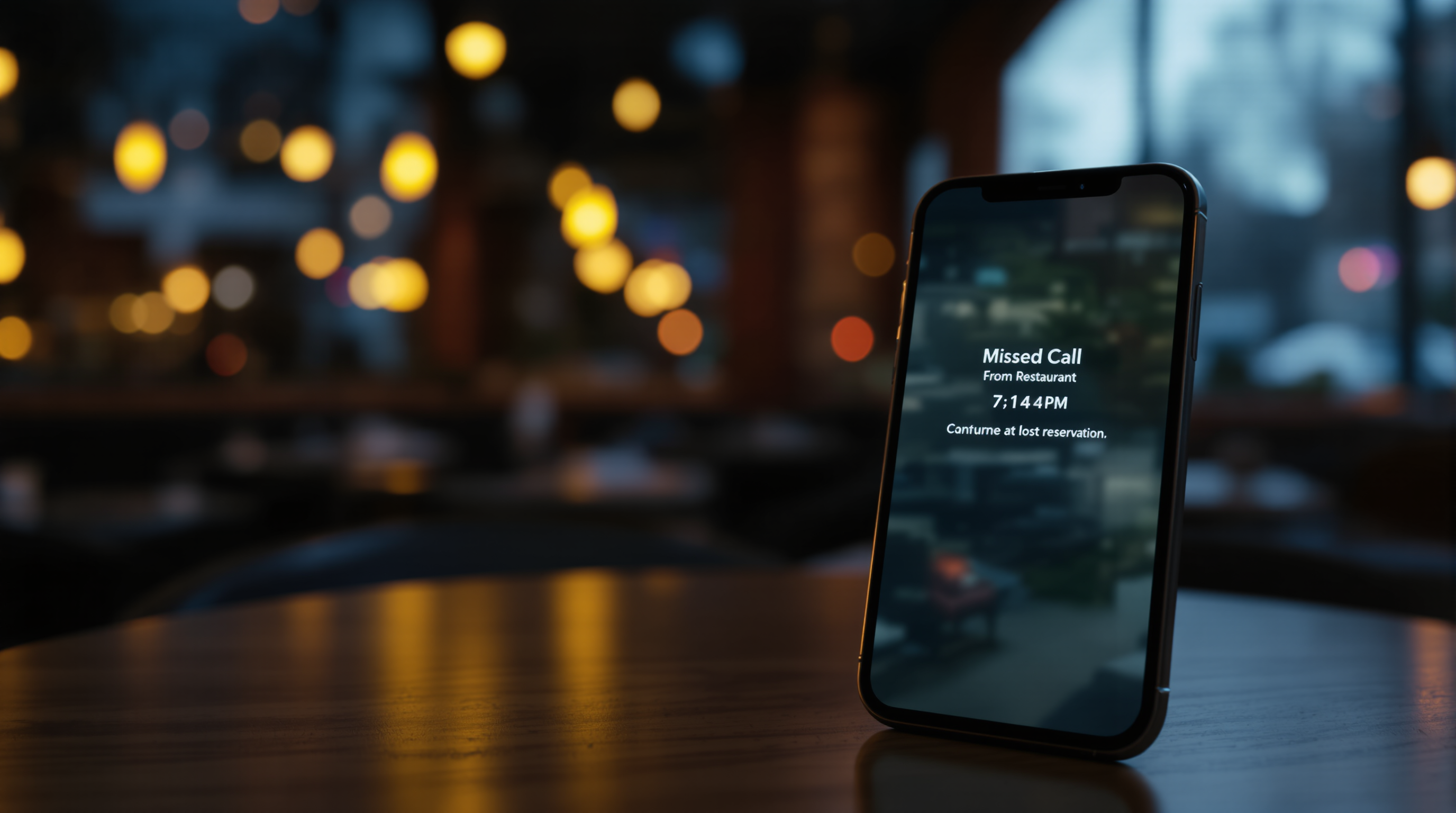 Notification d'appel manqué d'un restaurant sur un téléphone