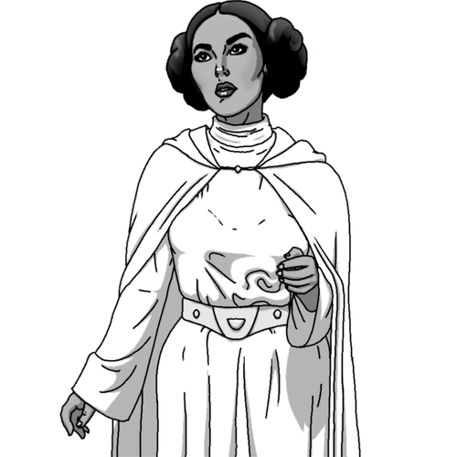 Princess Leia BW.png