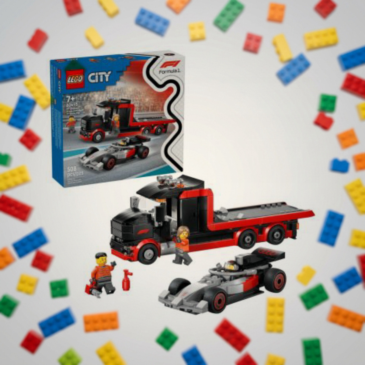 LEGO 60493 Вантажівка для демонстрації F1® із перегоновим автомобілем Audi F1®