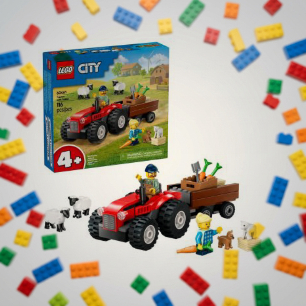 LEGO 60461 Червоний фермерський трактор із причепом