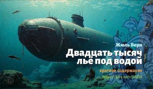 Читать краткий пересказ романа Жюля Верна «Двадцать тысяч лье под водой». Двадцать тысяч лье под вод.jpg