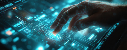 close up hand interacting with futuristic digital interface showcasing advanced technology glowing e.jpg