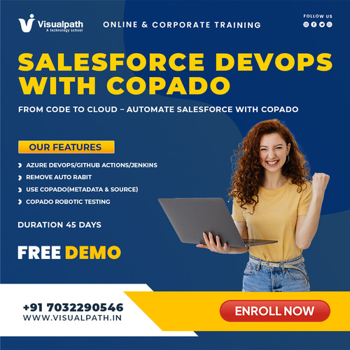 Visualpath offers Salesforce DevOps Online Training to help you master modern DevOps practices for Salesforce environments. Salesforce DevOps Course covers version control, CI/CD pipelines, and automation tools in detail. Salesforce DevOps Training In Hyderabad helps you gain real-time experience through live projects. Available for India, USA, UK, Canada, Dubai, Australia, and globally. Call +91-7032290546.

Website: https://www.visualpath.in/online-salesforce-devops-training.html
WhatsApp: https://wa.me/c/917032290546
Visit Blog: https://visualpathblogs.com/category/salesforce-devops-with-copado/