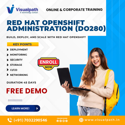 Visualpath provides OpenShift Training In Hyderabad to help you master container platforms and DevOps practices. OpenShift Online Course explains deployment, scaling, and orchestration concepts in detail. OpenShift Online Training supports flexible learning for professionals. Learn through corporate training for real-time exposure. Open to India, USA, UK, Canada, Dubai, Australia, and globally. Call +91-7032290546.

Website: https://www.visualpath.in/openshift-online-training.html 
WhatsApp: https://wa.me/c/917032290546
Visit Blog:https://visualpathblogs.com/openshift/