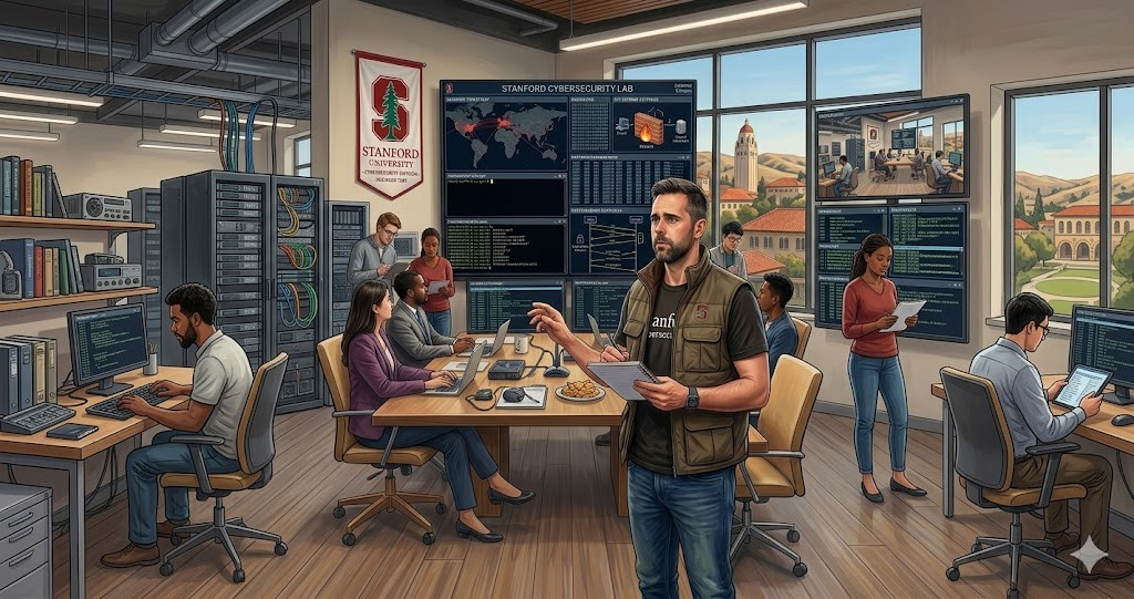 Sala de servidores com iluminação vermelha de alerta — ciberataque em andamento