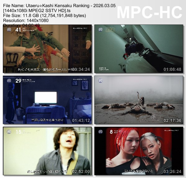 [TV-Variety] 歌える☆歌詞検索ランキング (SSTV HD 2026.03.05)