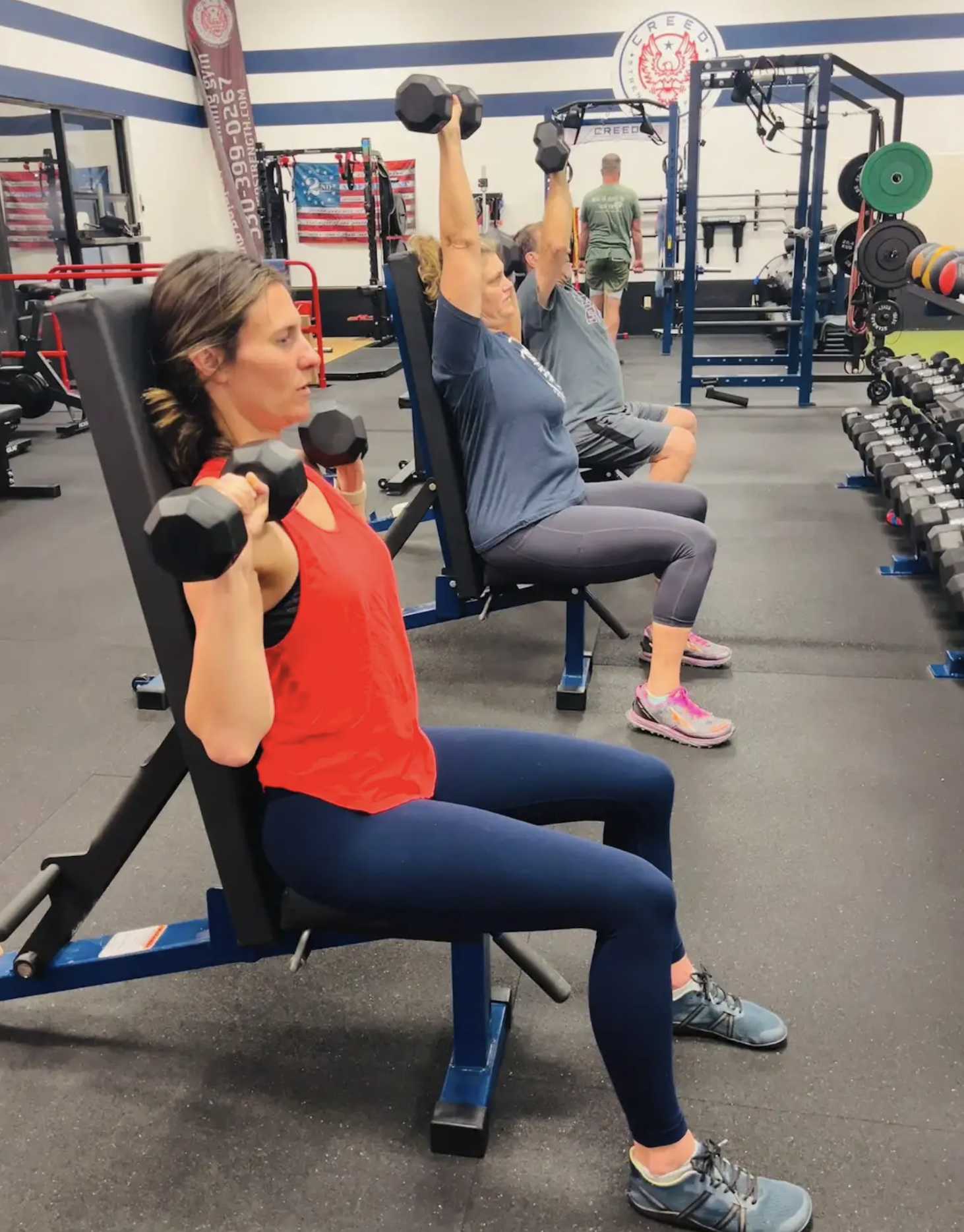 Creed Strength and Fitness members training in a coached strength session