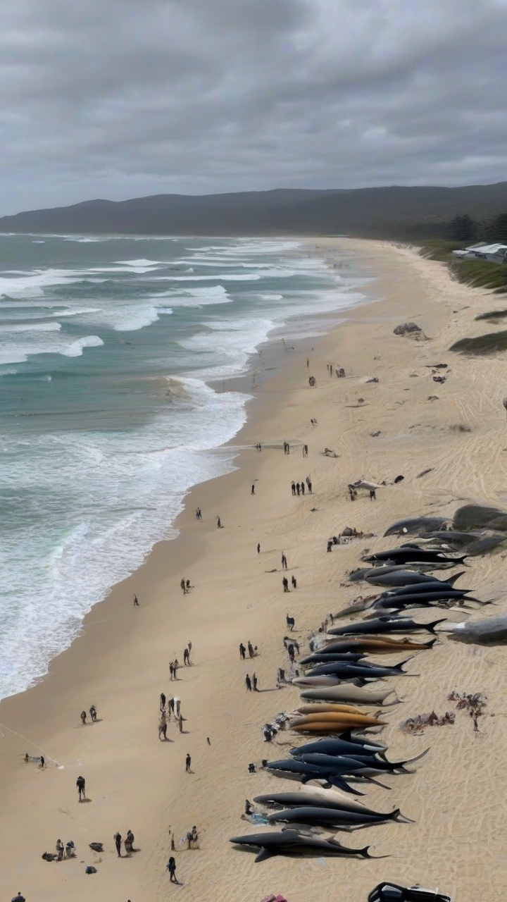 Australian beaches close as sharks feed on whale carcass