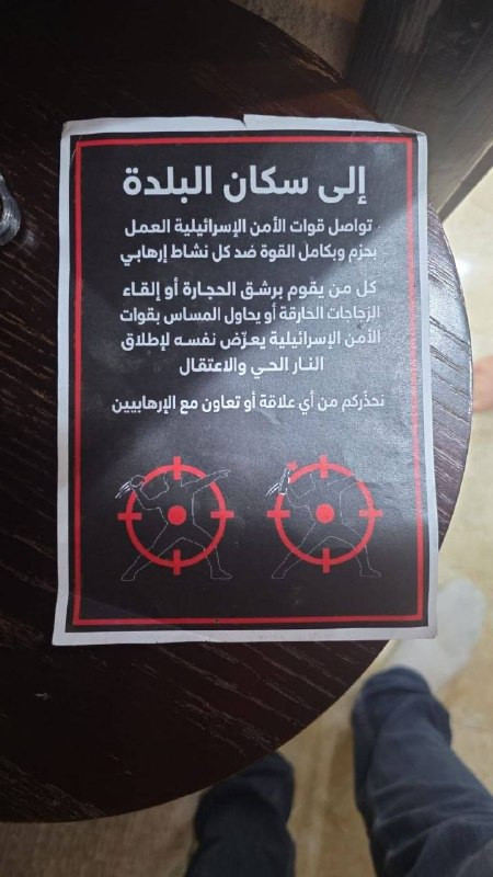 بعض الرسائل التي تركها جيش الاحتلال الإسرائيلي في بيوت المواطنين أثناء اقتحام مخيم قلنديا شمال القدس المحتلة....