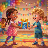 Child handing present 202604271116