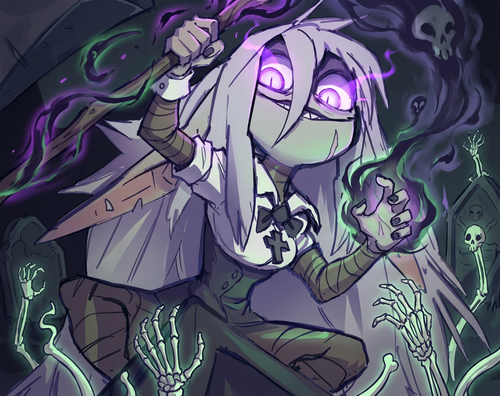 Firefly Gemini Flash Can you draw that character casting evil magic She's going to be a necromancer..png