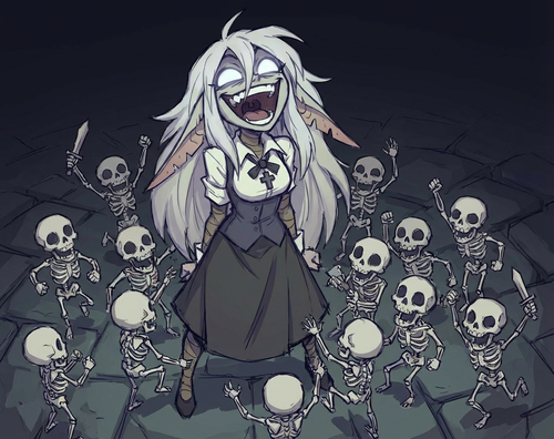 Firefly Gemini Flash Now can you do one that's a full body shot of her laughing manically and surrou.png