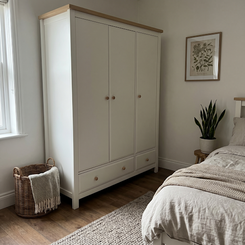 Three door wardrobe the room feels sorted.png