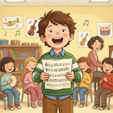 Child singing in classroom 202605051435