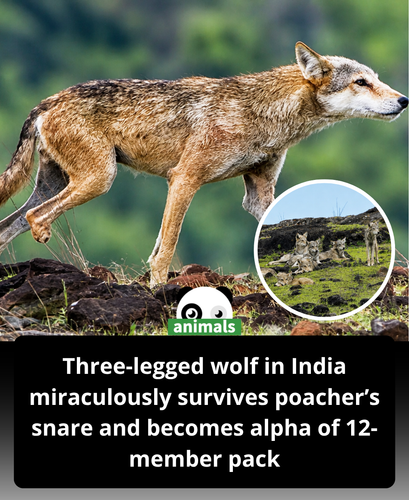 593. In the grasslands of Pune district, a three legged Indian wolf survived a poacher’s snare injur.png