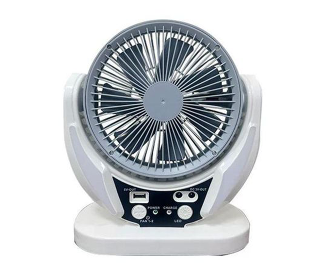 Ventilateur rechargeable Sonik 3 en 1 avec panneau solaire + LED + batterie