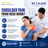 Shoulder pain caused by prolonged desk work can affect daily comfort.