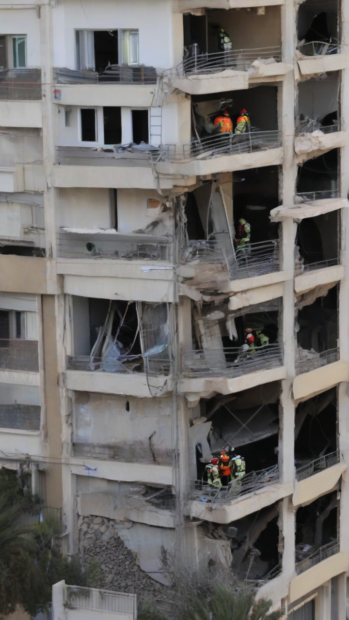 Israeli rescuers search for missing in building strike, two dead