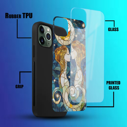 Gemini Mosaic Stained Glass Playful Twins Zodiac Decor.jpg