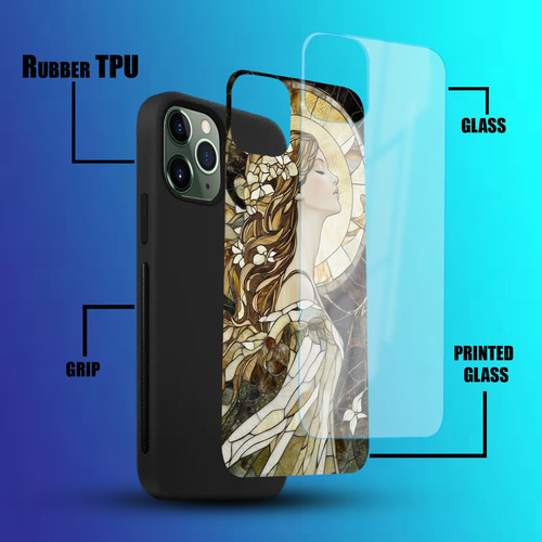 Virgo Mosaic Stained Glass Graceful Maiden Astrology Design.jpg