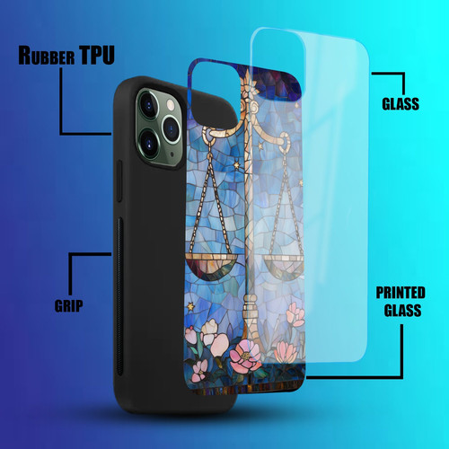 Libra Mosaic Stained Glass Balanced Scales Zodiac Decor.jpg