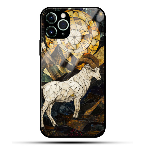 Capricorn Mosaic Stained Glass Sturdy Goat Astrology Wall Art.jpg