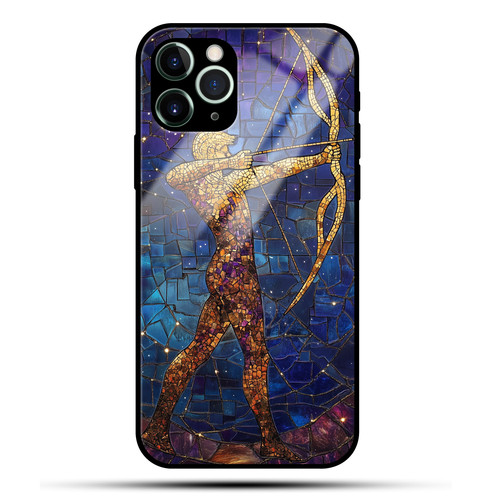 Sagittarius Mosaic Stained Glass Adventurous Archer Zodiac Design.jpg