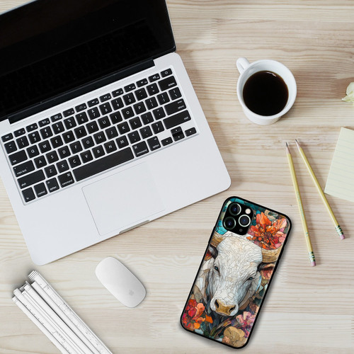 Taurus Mosaic Stained Glass Serene Bull Astrology Design.jpg