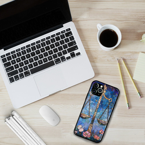 Libra Mosaic Stained Glass Balanced Scales Zodiac Decor.jpg