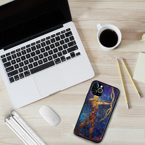 Sagittarius Mosaic Stained Glass Adventurous Archer Zodiac Design.jpg