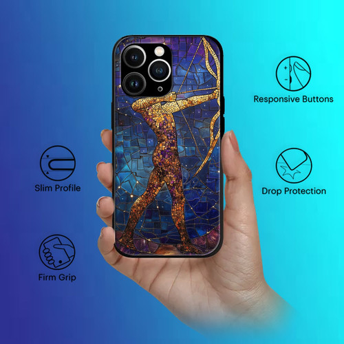 Sagittarius Mosaic Stained Glass Adventurous Archer Zodiac Design.jpg