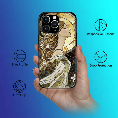 Virgo Mosaic Stained Glass Graceful Maiden Astrology Design.jpg