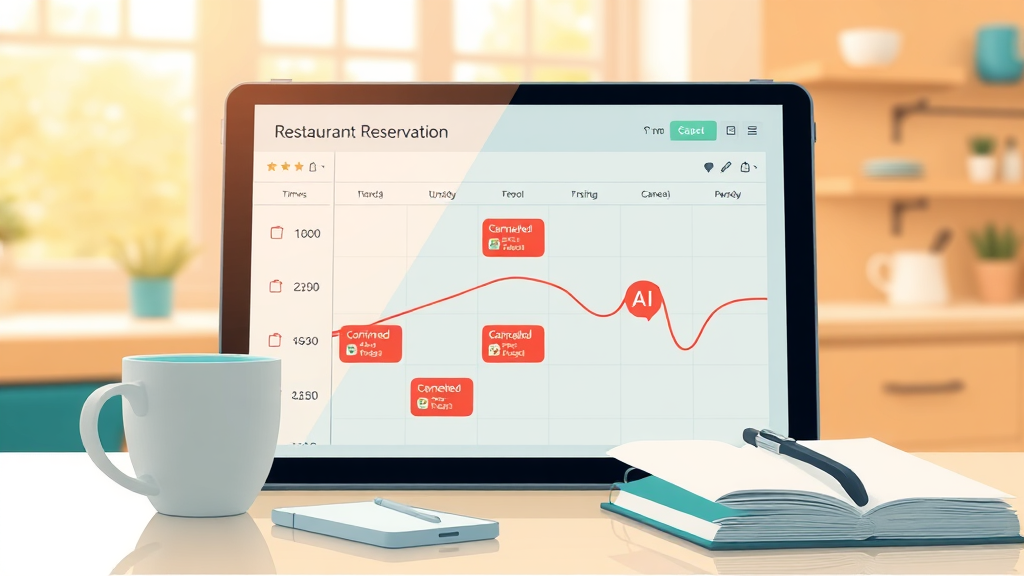 Restaurant reservation calendar synchronized in real time by an AI voice agent
