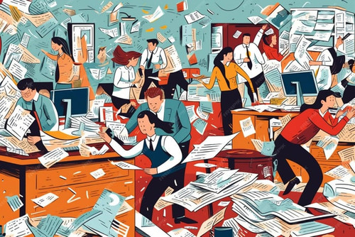 illustration busy office with many people working their computers generative ai 958078 207.jpg