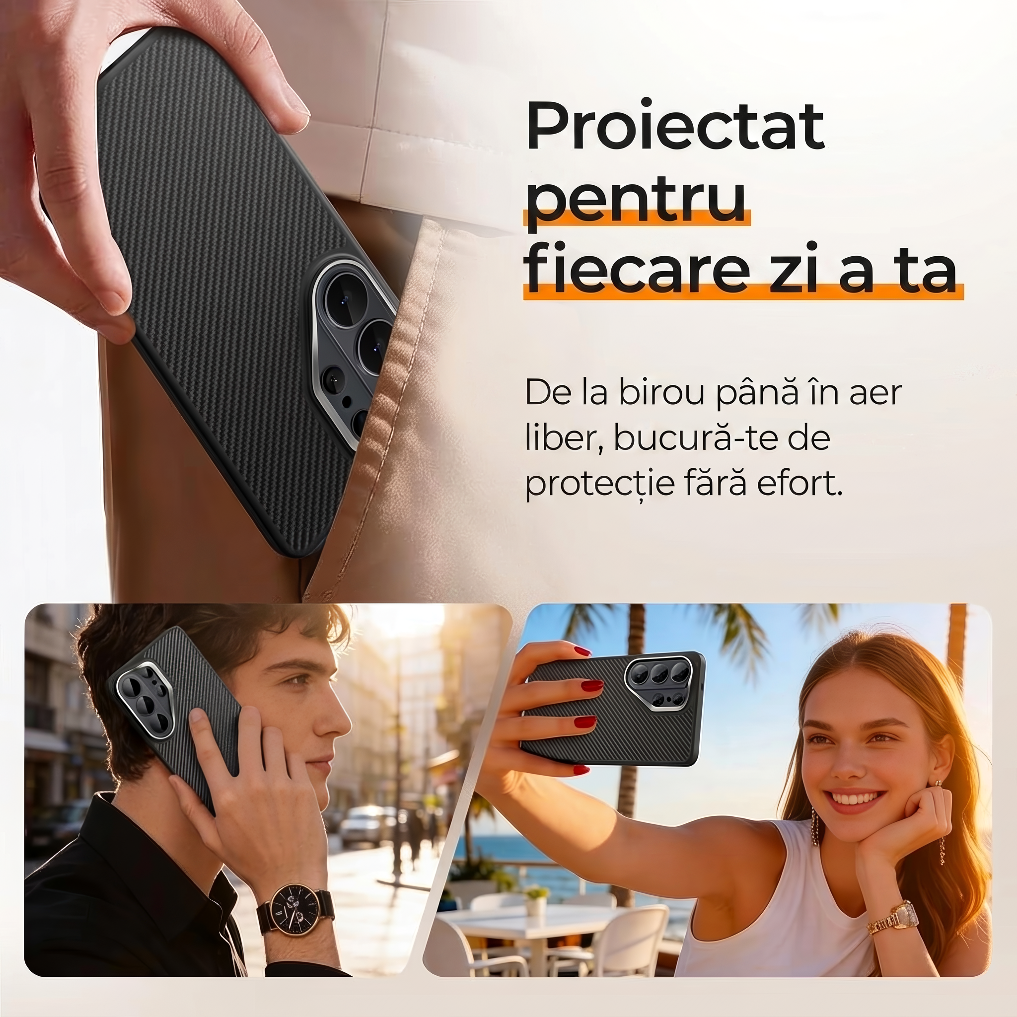 Husa pentru Samsung S26 Ultra Daden® Armor Pro din fibra de aramida/Kevlar, MagSafe Integrat, Margini portejate, Protectie Antisoc, Camera Ultra Safe, Negru BU6QqMl