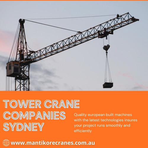 Mantikore Cranes is the best tower crane companies Sydney and provider of supplying our clients with reliable and experienced Tower crane operators, dogman, and riggers. Our cranes and personnel are suitably skilled and experienced to overcome all kinds of crane challenges. Ranging from small to large projects we have a crane to meet your needs. We are committed to completing all projects safely, efficiently, on budget, and on time. We also provide buyback options once your crane has completed your project. We have more than 29 years of experience working in the crane hire industries in Australia. We assure you that you will receive the best crane hire services. Cranes available for sale or hire to the construction sector. Cranes we provide are Tower Crane, Mobile Cranes, Self-Erecting cranes, Electric Luffing cranes, etc. Experienced operators and personnel are available for short- or long-term assignments. For more information, visit our site today: https://mantikorecranes.com.au/ . Book Consultation: 1300626845