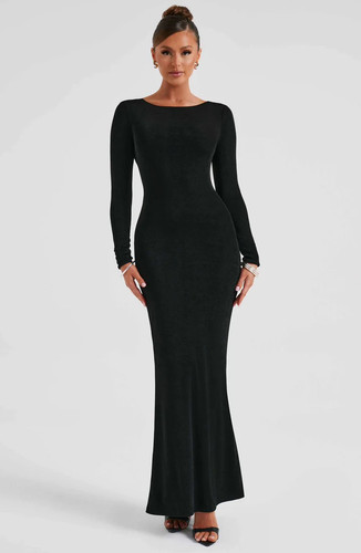 anastassia long sleeve maxi dress black qorsage.jpg