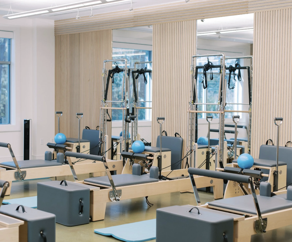 Client-ready Pilates studio room at Paradise Pilates in Summerville with bright polished welcoming design