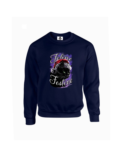 c620 feline festive+Sweat Navy.jpg