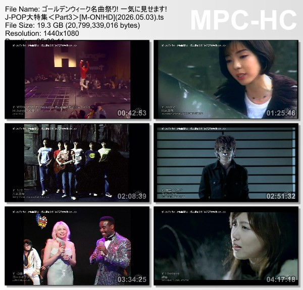 [TV-Variety] ゴールデンウィーク名曲祭り! 一気に見せます! J-POP大特集＜Part3＞[M-ON!HD] – 20260503