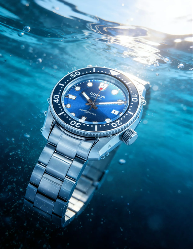 Qorum Aquaxplorer Men’s Automatic Watch –Royal Blue Dial, Date Display, Stainless Steel Strap.png
